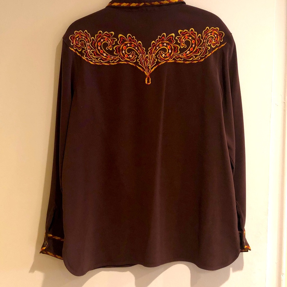 Bob Mackie Wearable Art – Vintage Western Cowgirl Embroidered Shirt/Topper - Picture 5 of 10